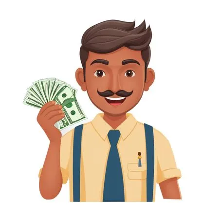 Man Holding Cash With A Smile  AI Image