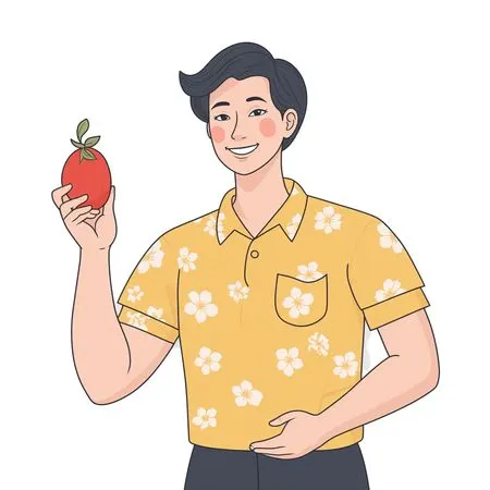 Man Holding Tomato  AI Image