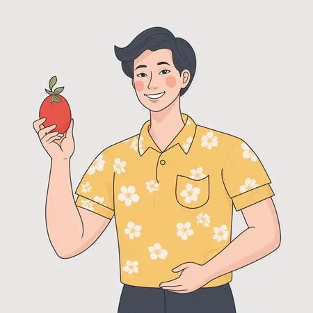 Man Holding Tomato  AI Image