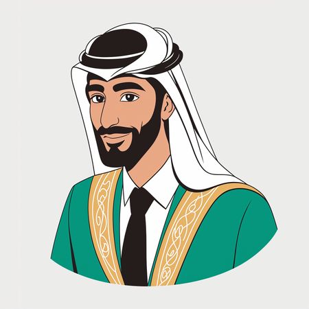 Man In Traditional Arab Attire  AI Image