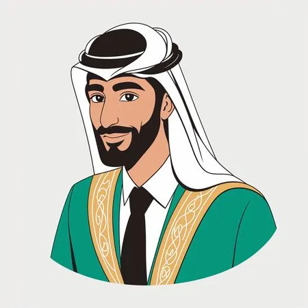 Man In Traditional Arab Attire  AI Image