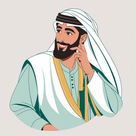 Man In Traditional Attire Smiling  AI Image