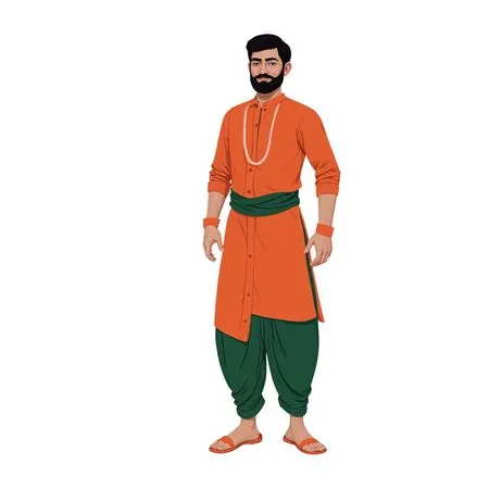 Man In Traditional Indian Attire AI Image