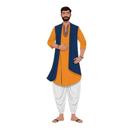 Man In Traditional Indian Attire  AI Image