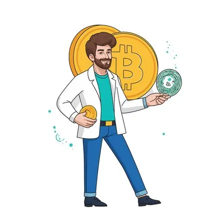 Man investing in bitcoin  AI Image