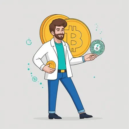 Man investing in bitcoin  AI Image