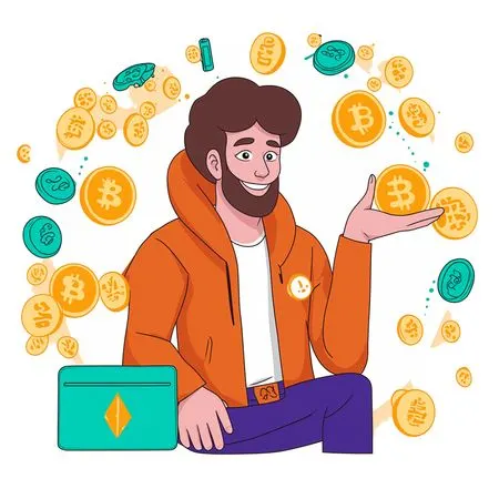 Man investing into alternate cryptocurrencies  AI Image