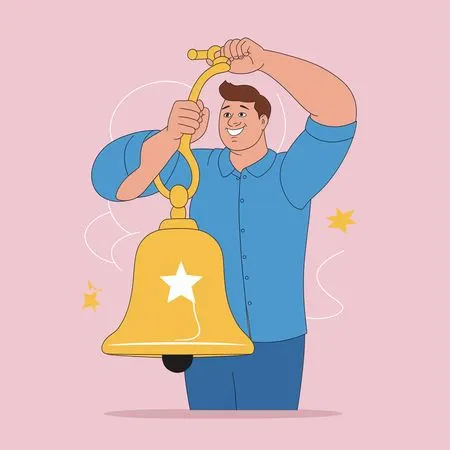 Man Joyfully Ringing Bell  AI Image