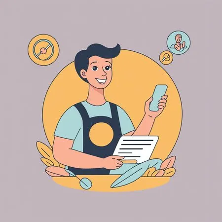Man Managing Tasks On A Smartphone  AI Image