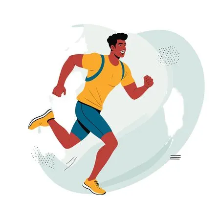 Man Running Energetically  AI Image