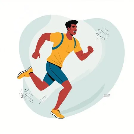 Man Running Energetically  AI Image