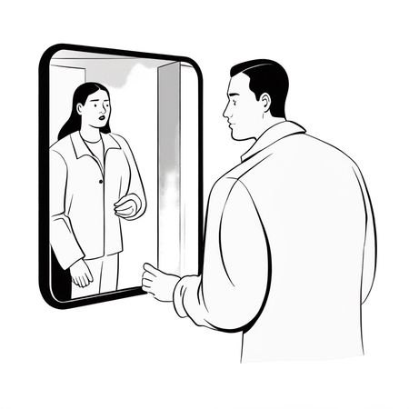 Man Sees Different Gender In Mirror  AI Image