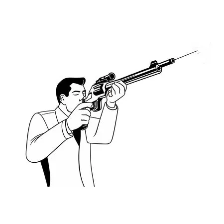 Man Shooting Rifle  AI Image