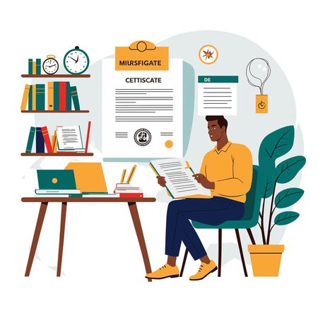 Man Studying In Home Office Setting  AI Image
