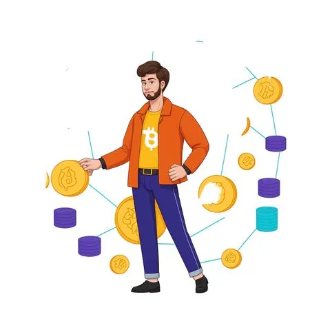Man using Bitcoin Network  AI Image