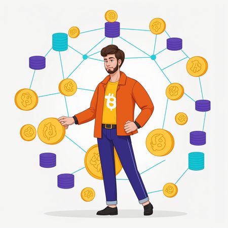 Man using Bitcoin Network  AI Image