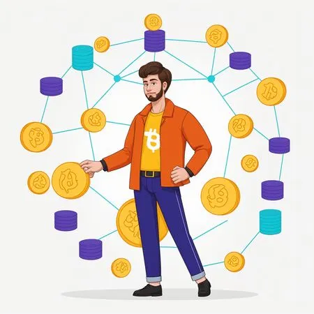 Man using Bitcoin Network  AI Image
