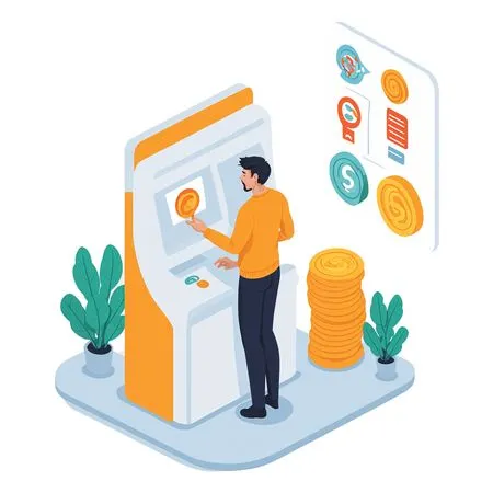 Man Using  Digital Currency ATM  AI Image