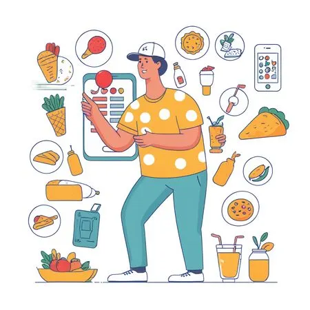 Man Using Food Delivery App  AI Image