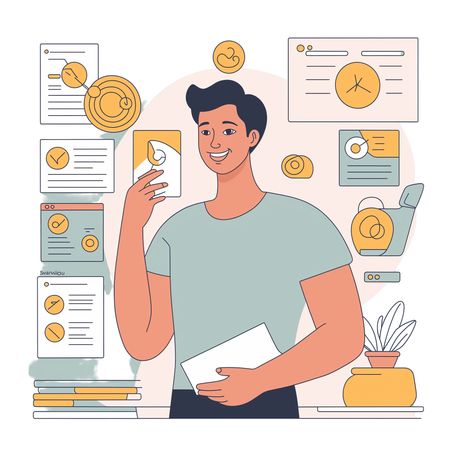 Man Using Technology In Office Setup  AI Image