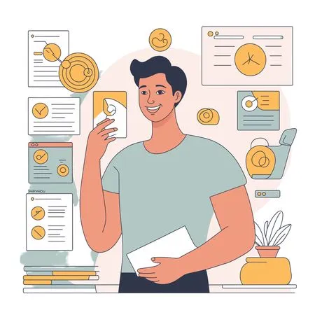Man Using Technology In Office Setup  AI Image