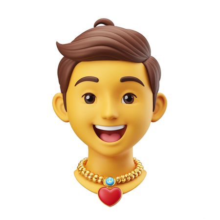 Man wearing Heart Necklace  AI Image