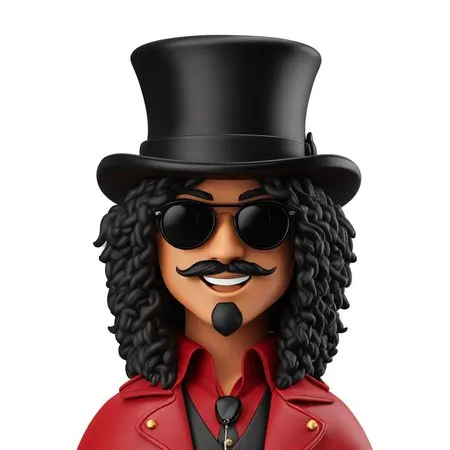 Man Wearing Top Hat And Sunglasses  AI Image