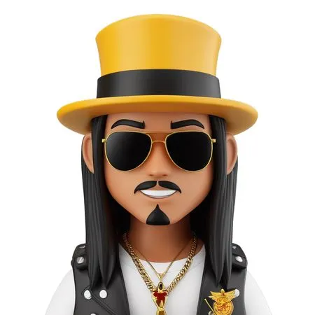 Man Wearing Yellow Hat And Sunglasses  AI Image