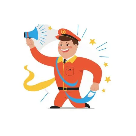 Man With Megaphone  AI Image