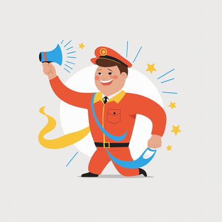 Man With Megaphone  AI Image