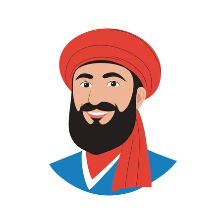 Man With Turban And Beard  AI Image
