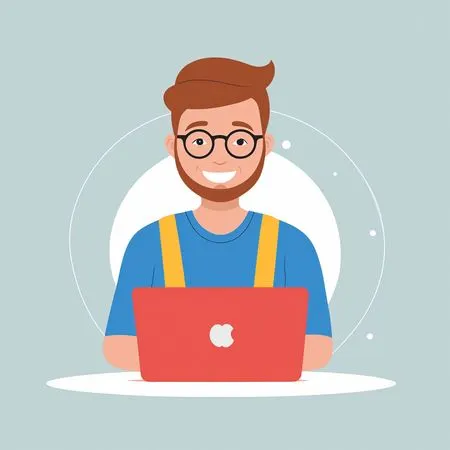 Man Working On Laptop  AI Image