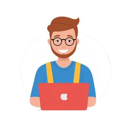 Man Working On Laptop  AI Image