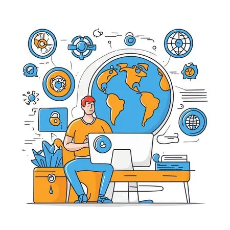 Man working online  AI Image
