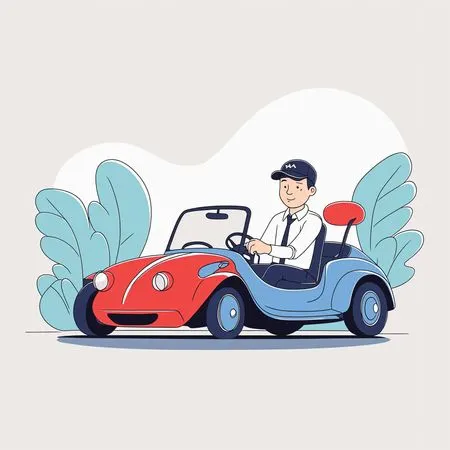 Mann fährt kleines Cabrio  KI-Bild