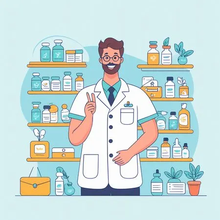 Männlicher Apotheker in der Apotheke  KI-Bild