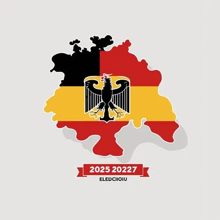 Mapa estilizado de Alemania con bandera y emblema  Imagen AI