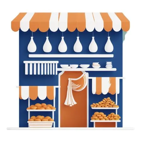Market Stall With Fruit Display  AI Image