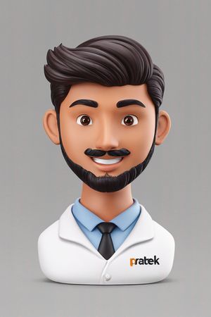 Médico com barba e jaleco  Imagem de IA