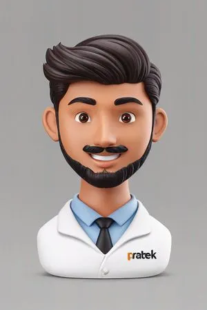 Médico com barba e jaleco  Imagem de IA