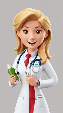 Doctor sosteniendo una botella  Imagen AI