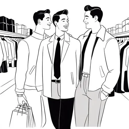Men Shopping For Fashion In A Store AI Image