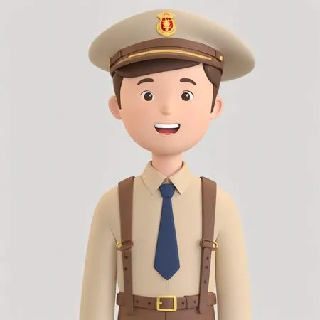 Menino em uniforme policial  Imagem de IA