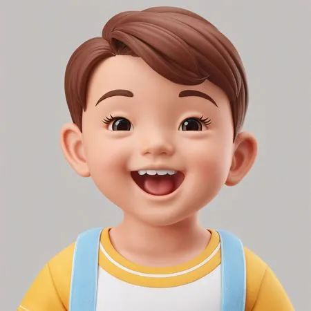 Menino feliz sorrindo  Imagem de IA