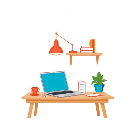 Minimalist Home Office Setup  AI Image