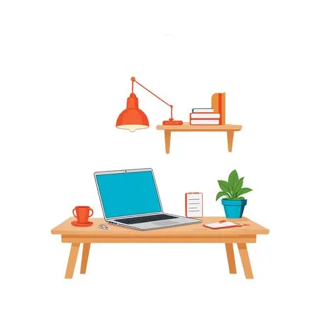Minimalist Home Office Setup  AI Image