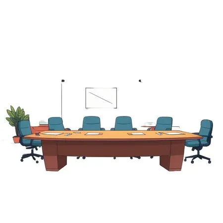 Modern Conference Room With Table And Chairs  AI Image