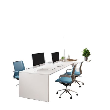 Modern Office Interior With Computers And Chairs  AI Image