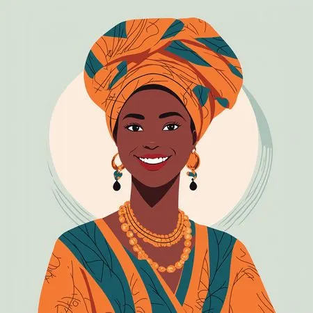 Mujer africana con atuendo tradicional  Imagen AI