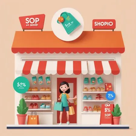 Mujer comprando en una tienda con descuentos  Imagen AI